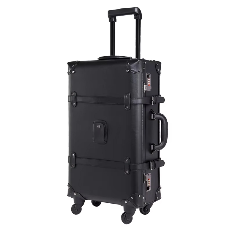 Retro Vintage Trunk Suitcase - Nouveau rétro bagages roulants Spinner marque