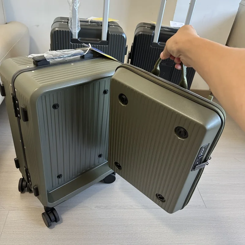 Aluminum Frame Carry On Luggage - Valise 2-en-1 détachable avec sac à
