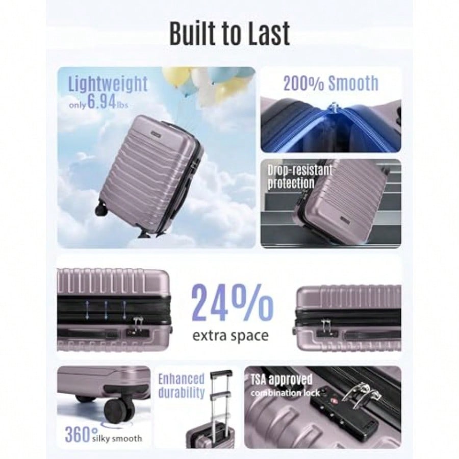 Valise cabine extensible 22x14 - Spinner Wheel Rolling Suitcase 20 Inch avis et prix