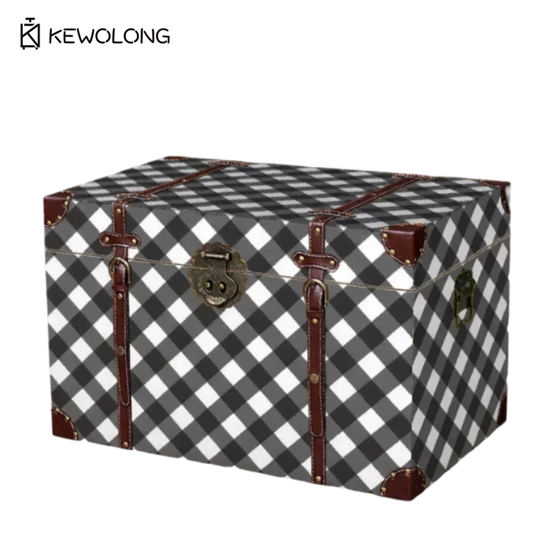 Boîte de rangement en bois à m - Retro Vintage Trunk Suitcase avis et prix