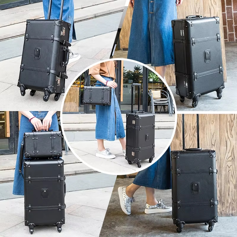 Nouveau rétro bagages roulants - Retro Vintage Trunk Suitcase avis et prix