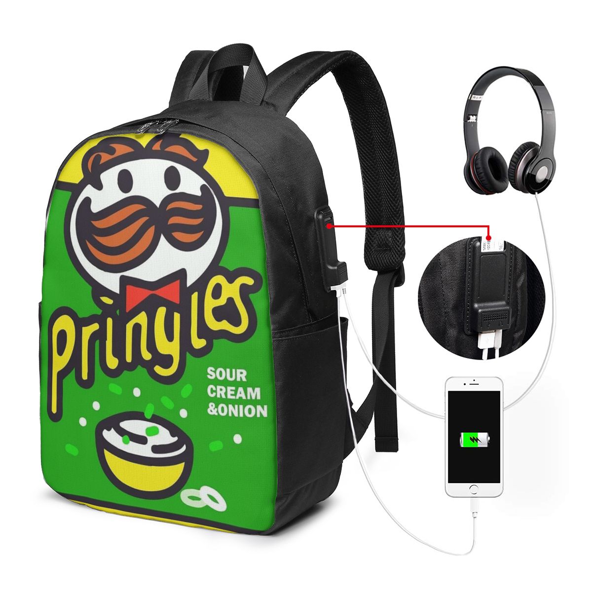 Sac à dos imprimé Pringles pou - Travel Bags avis et prix