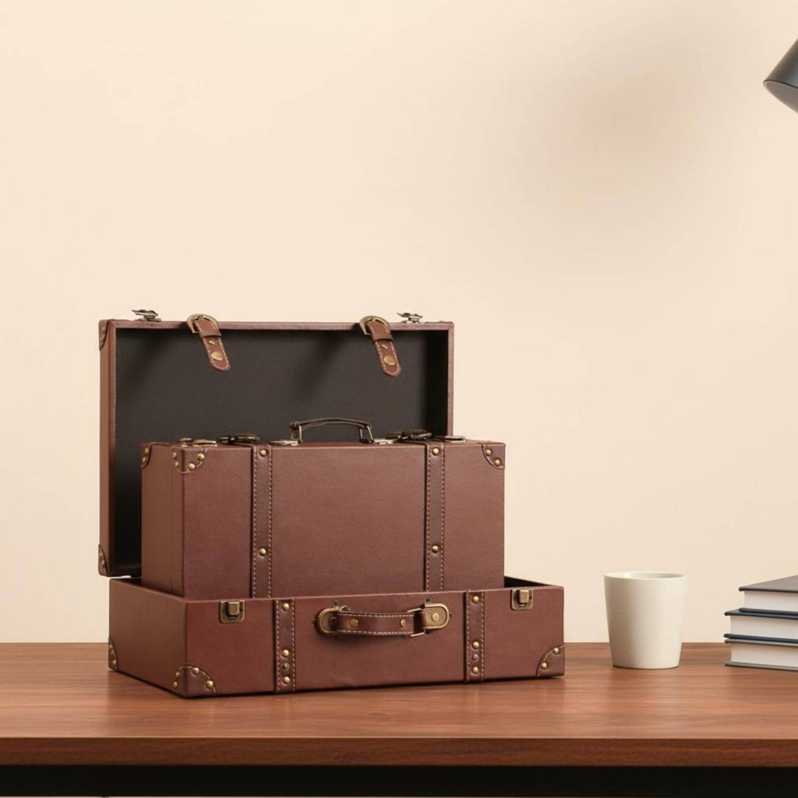Valise vintage rigide effet cu - Retro Vintage Trunk Suitcase avis et prix