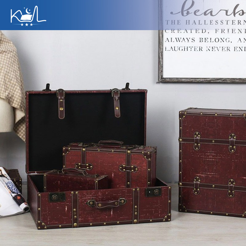 Valise décorative vintage roug - Retro Vintage Trunk Suitcase avis et prix