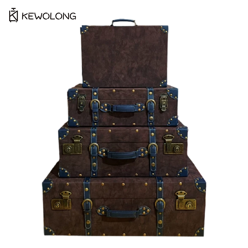 Valise de rangement en cuir vi - Retro Vintage Trunk Suitcase avis et prix