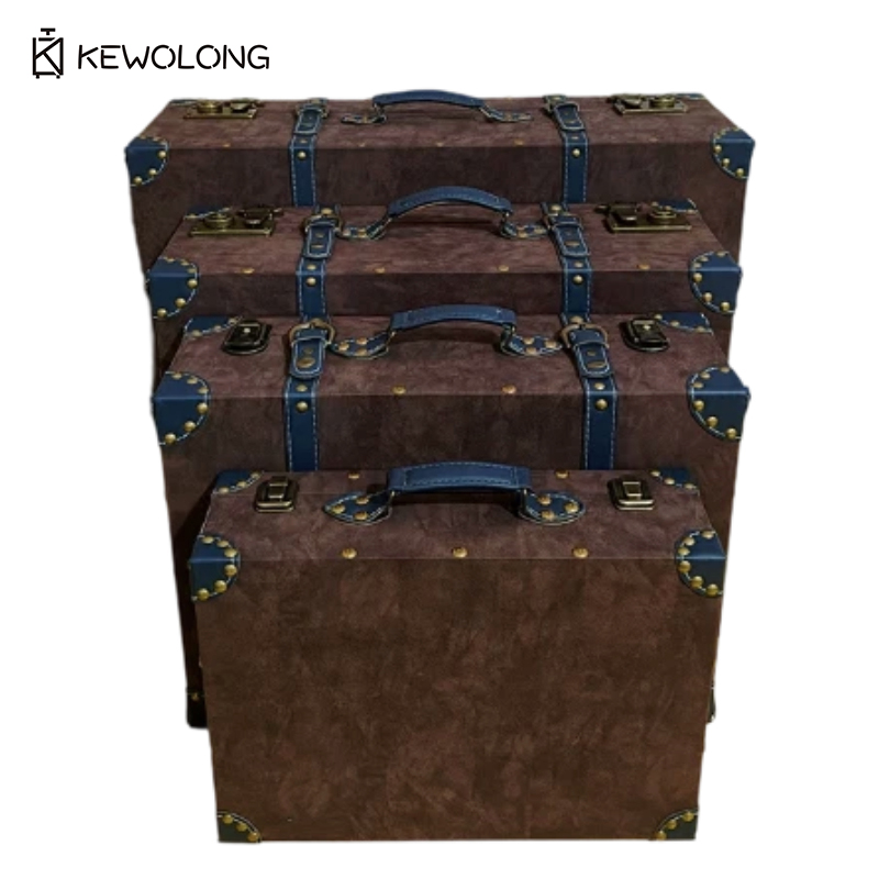 Valise de rangement en cuir vi - Retro Vintage Trunk Suitcase avis et prix