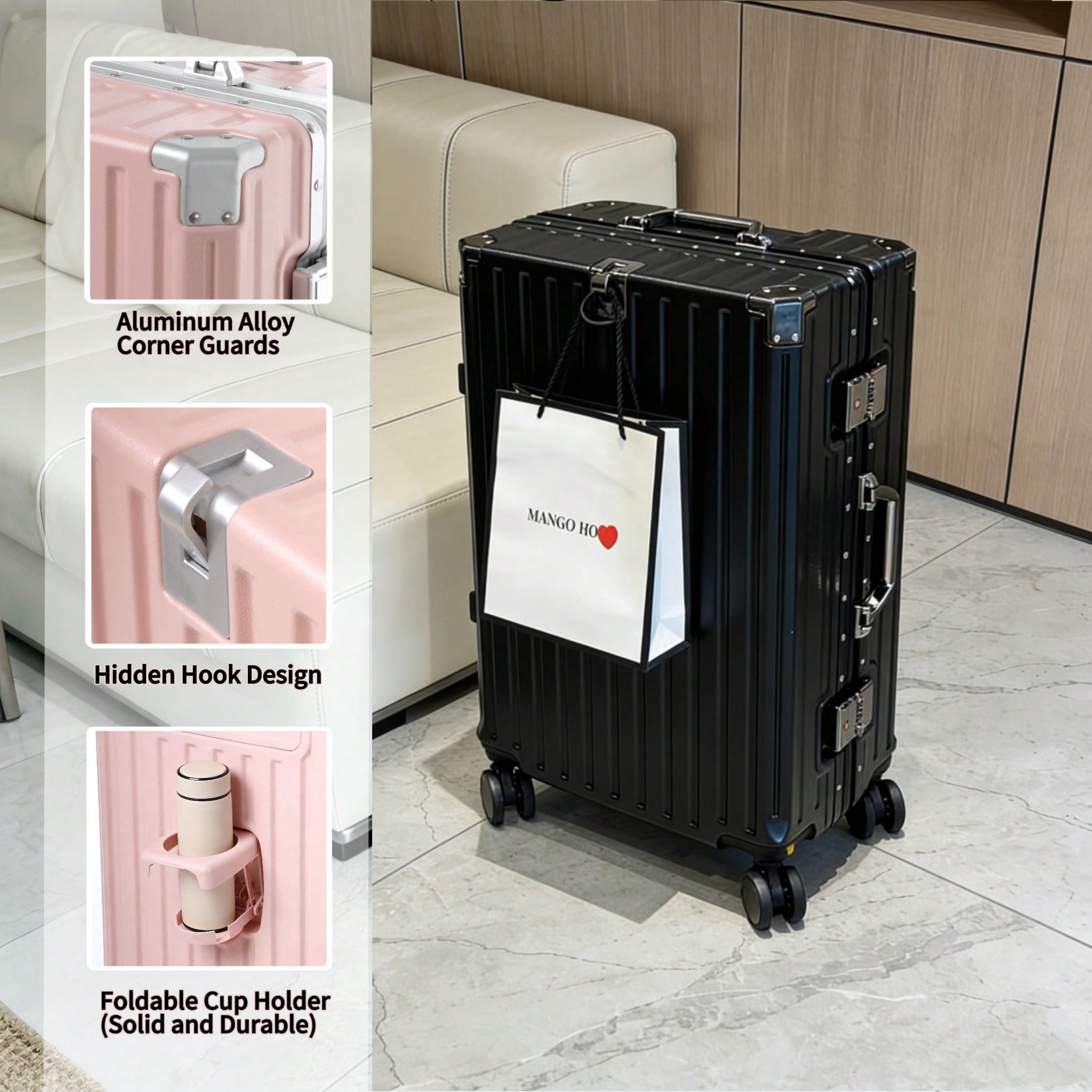 Valise cabine 20 pouces approu - Aluminum Frame Carry On Luggage avis et prix