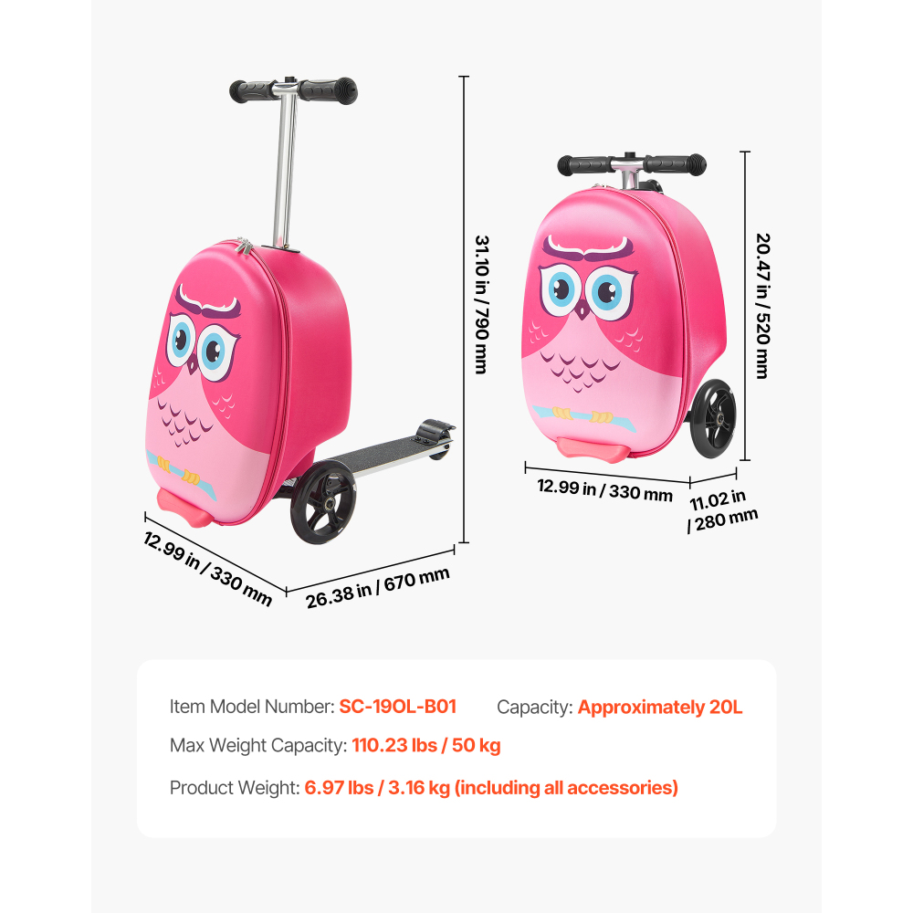 Valise trottinette pour enfant - Kids Ride On Suitcase Scooter avis et prix